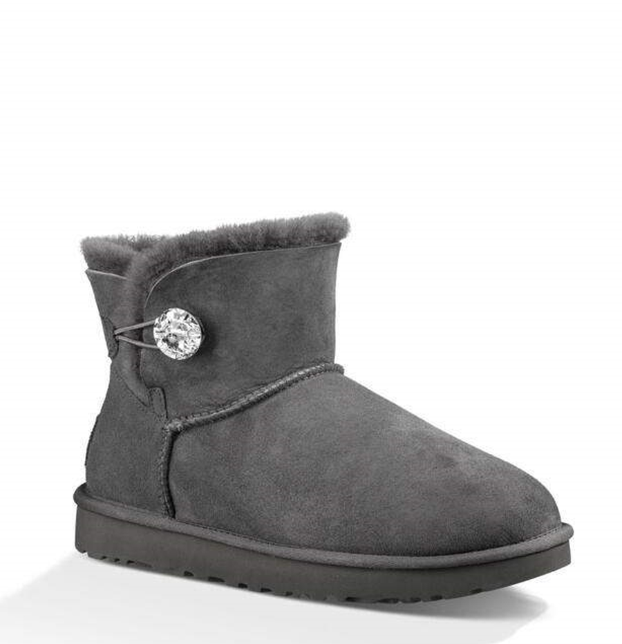 BUTY UGG MINI BUTTON BLING GREY