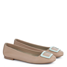 BALERINY HEGO'S M18107/R NAPPA BEIGE/ACQUA