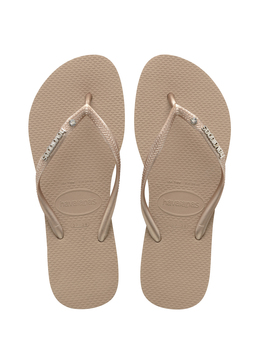KLAPKI HAVAIANAS HAV.SLIM LOGO METAL. ROSE GOLD