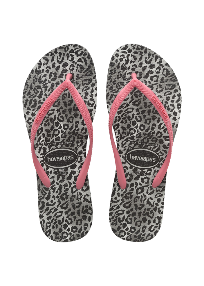 KLAPKI HAVAIANAS HAV.SLIM LEOPARD BLACK