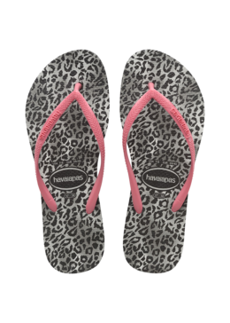 KLAPKI HAVAIANAS HAV.SLIM LEOPARD BLACK