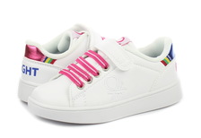 SNEAKERSY BENETTON BTK114006-1081 PENN CR VEL WHT/FUCSIA