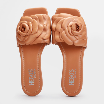KLAPKI HEGO'S FIORI NAPPA NOCCIOLA