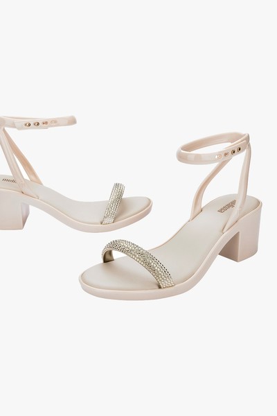 SANDAŁY DAMSKIE MELISSA SHINY HEEL 50851 BEIGE/GOLD