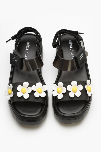 SANDAŁY DAMSKIE MELISSA LAZY OAF 53233 BLACK/FLOWER
