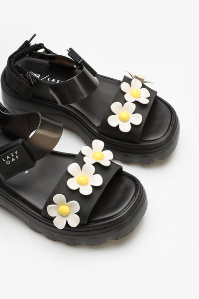 SANDAŁY DAMSKIE MELISSA LAZY OAF 53233 BLACK/FLOWER