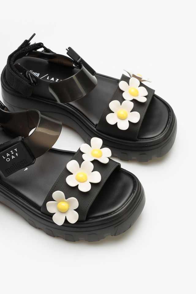 SANDAŁY DAMSKIE MELISSA LAZY OAF 53233 BLACK/FLOWER