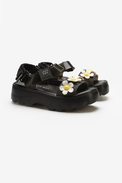 SANDAŁY DAMSKIE MELISSA LAZY OAF 53233 BLACK/FLOWER