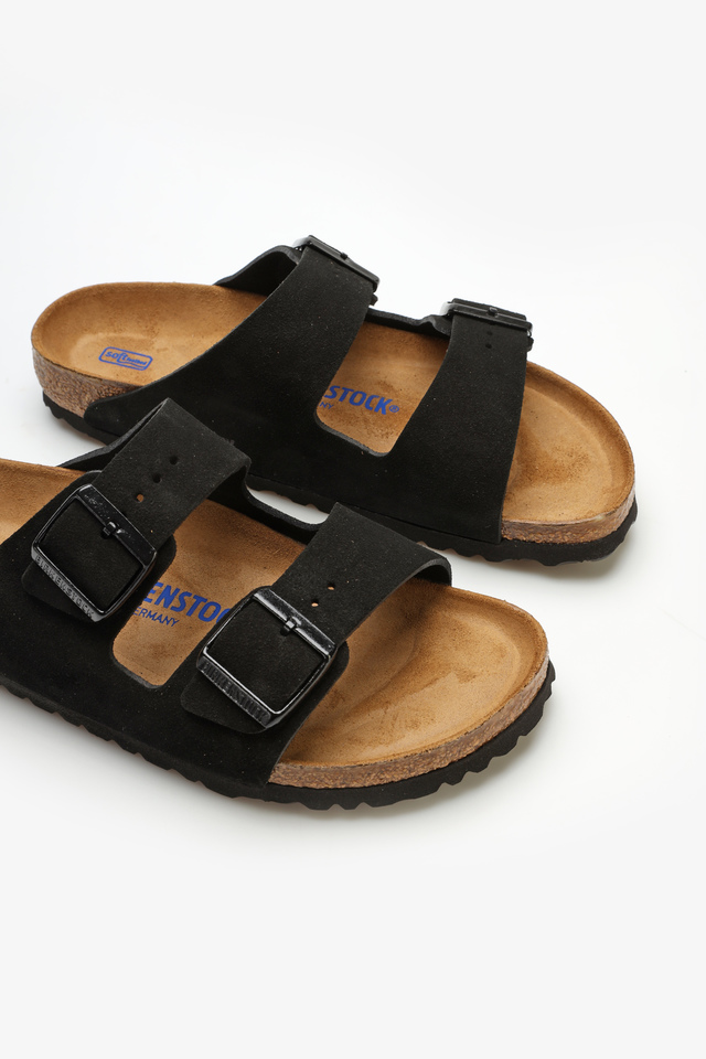 Klapki Birkenstock Arizona SFB Suede Black Regular