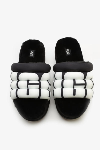 KLAPKI UGG MAXI SLIDE LOGO BLACK