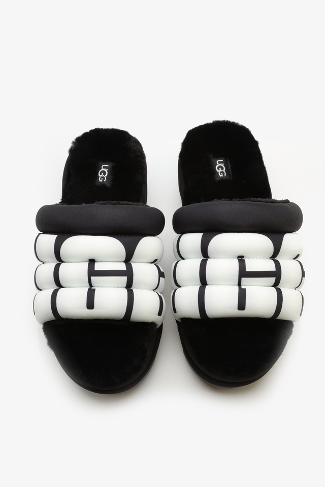 KLAPKI UGG MAXI SLIDE LOGO BLACK