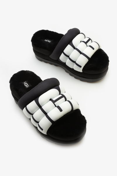 KLAPKI UGG MAXI SLIDE LOGO BLACK