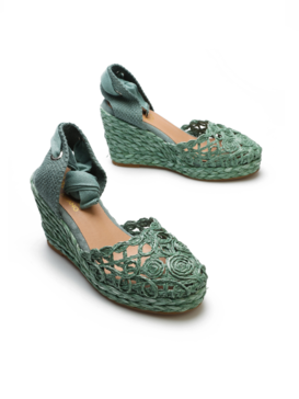 ESPADRYLE HEGO'S BL1012 RAFIA MINT