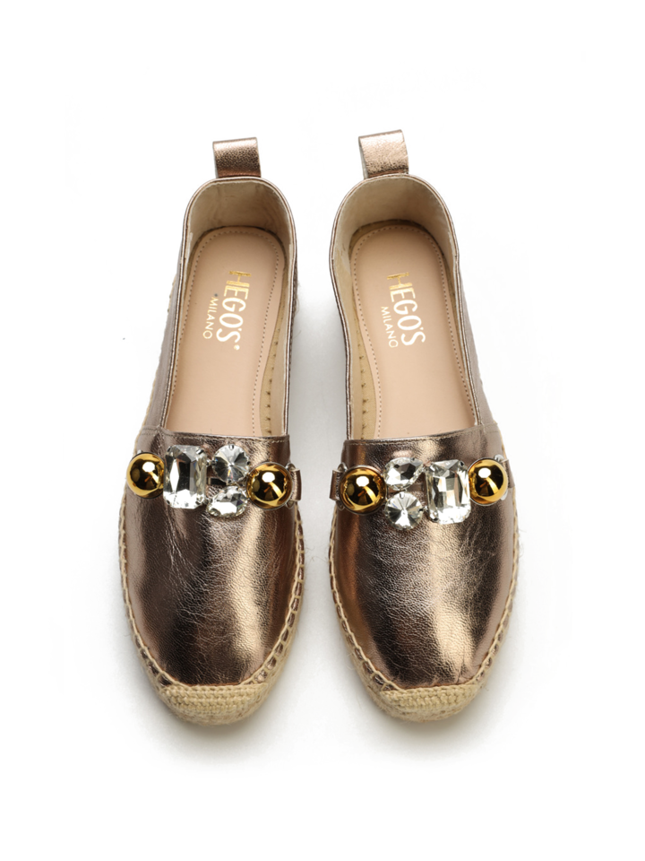 ZŁOTE ESPADRYLE HEGO'S MILANO