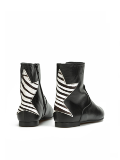 BOTKI  HEGO'S 1633 NAPPA NERO/ZEBRA