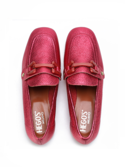 MOKASYNY HEGO'S MINA/D LAMINATO FUXIA