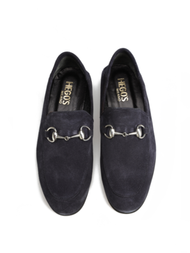 MOKASYNY  HEGO'S 102-Y SUEDE DARK BLUE