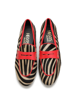 MOKASYNY  HEGO'S MILANO 1686-C CAVALLINO ZEBRA B/N