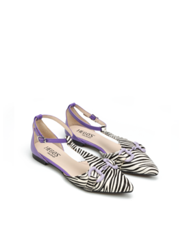 BALERINY HEGO'S 1666-C CAVALLINO ZEBRA/VIOLA