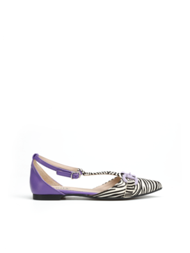 BALERINY HEGO'S 1666-C CAVALLINO ZEBRA/VIOLA