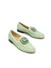MOKASYNY HEGO'S 1741 RAFFIA MENTA