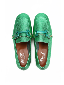 MOKASYNY  HEGO'S MINA/D LAMINATO VERDE