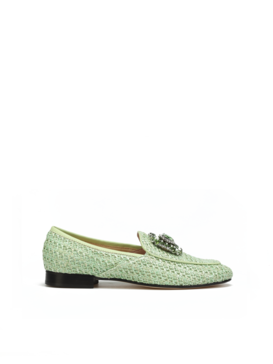 MOKASYNY HEGO'S 1741 RAFFIA MENTA