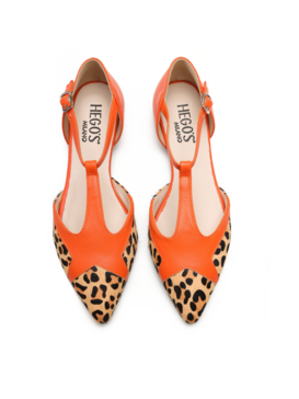 BALERINY HEGO'S 1679-MBC CAV.MAC. BEIGE/ARANCIO