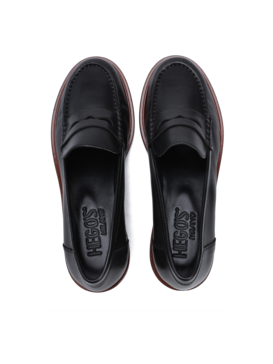 MOKASYNY HEGO'S ELSA-N25 VITELLO NERO/COGNAC