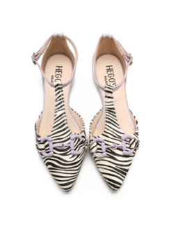 BALERINY HEGO'S MILANO 1666-C CAVALLINO ZEBRA/LILLA