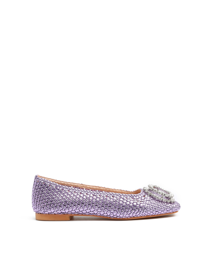 ELEGANCKIE BALERINY Z PLECIONKI  ALMA BLUE