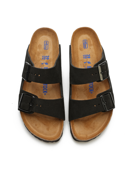 Klapki Birkenstock Arizona SFB Suede Black Regular