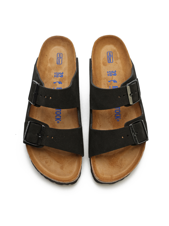 Klapki Birkenstock Arizona SFB Suede Black Regular