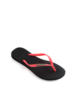 KLAPKI HAVAIANAS HAV SLIM LOGO BLACK/CORALNEW