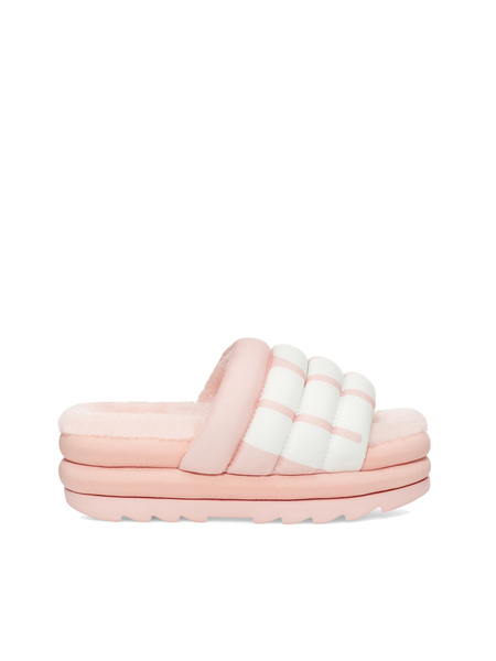 KLAPKI UGG MAXI SLIDE LOGO PINK SCALLOP