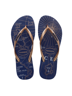 KLAPKI HAVAIANAS HAV SLIM NAUTICAL N.BLUE/R.GLD/WHT