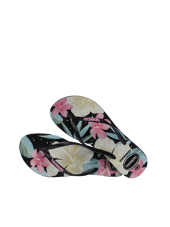 KLAPKI HAVAIANAS HAV SLIM FLORAL BLACK/PINK