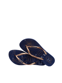 KLAPKI HAVAIANAS HAV SLIM NAUTICAL N.BLUE/R.GLD/WHT