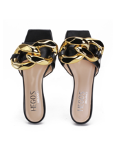 KLAPKI HEGO'S 6023 NAPPA NERO/ORO