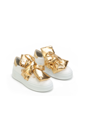 SNEAKERSY GIO+ PIA68C PELLE BIANCO/ORO