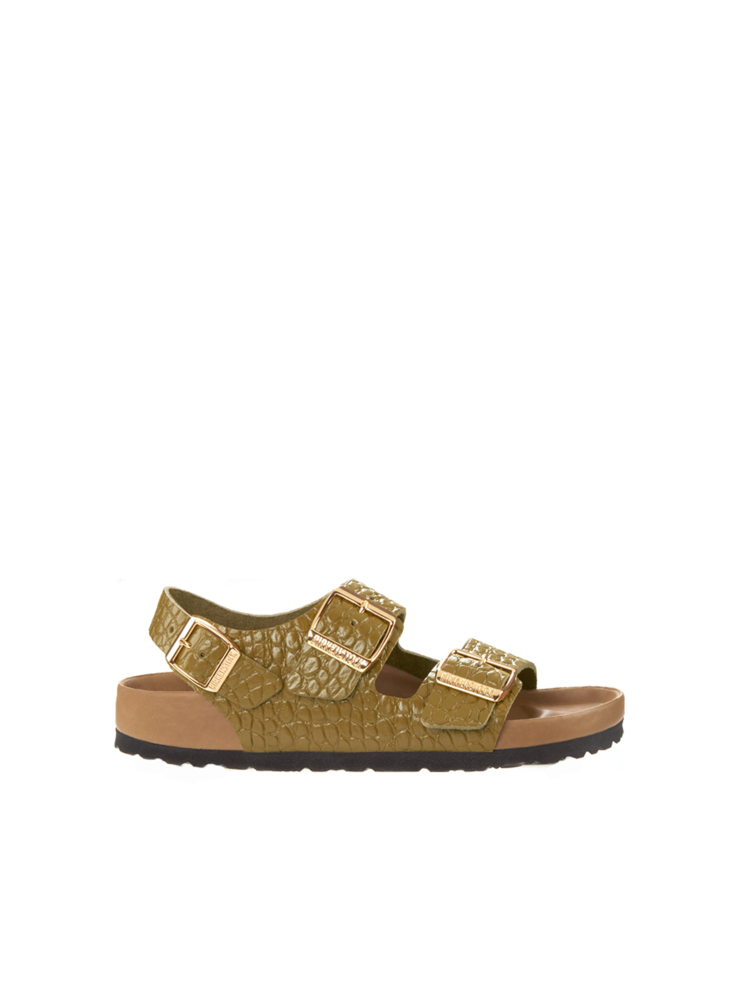 SANDAŁY BIRKENSTOCK MILANO EXQ REPTILE MUD GREEN