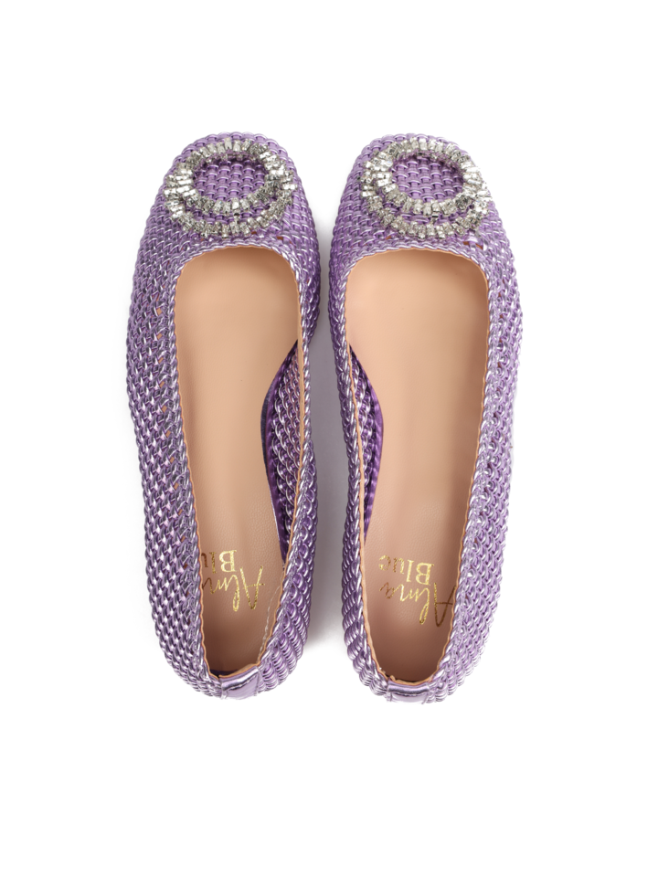ELEGANCKIE BALERINY Z PLECIONKI  ALMA BLUE