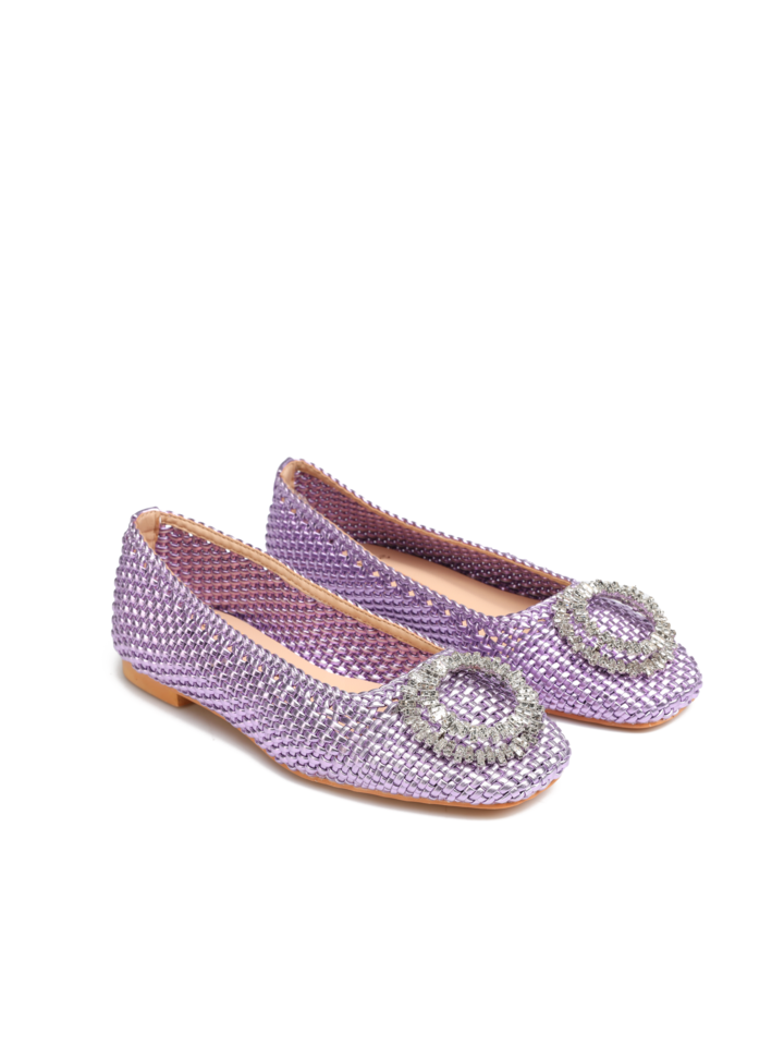 ELEGANCKIE BALERINY Z PLECIONKI  ALMA BLUE