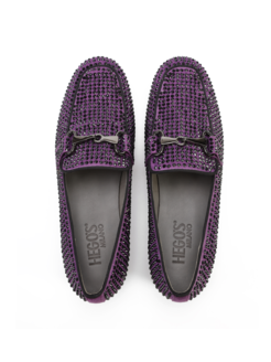 MOKASYNY HEGO'S MILANO WX35-3-A.83 STRASS SUEDE PURPLE