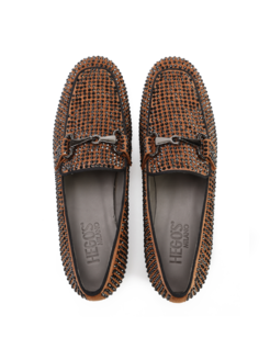 MOKASYNY HEGO'S MILANO WX35-3-A.54 STRASS SUEDE CAMEL
