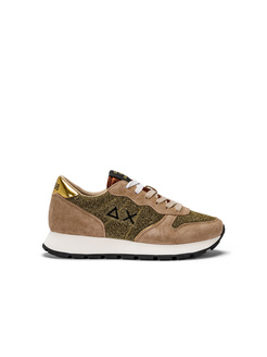 SNEAKERSY SUN68 Z43204 ALLY GLITTER MESH BEIGE SCURO