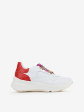 SNEAKERSY HEGO'S 1121 NAPPA BIANCO/ROSSO