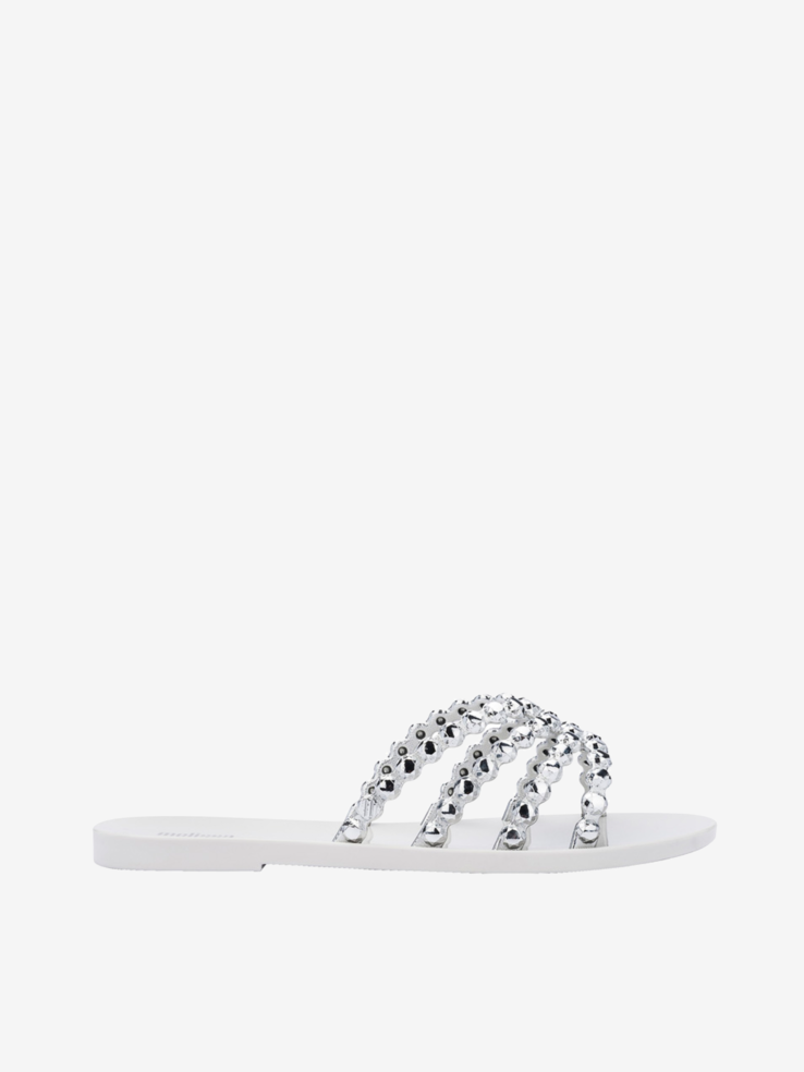 KLAPKI DAMSKIE MELISSA  33250 CRYSTAL WHITE/SILVER METALIC