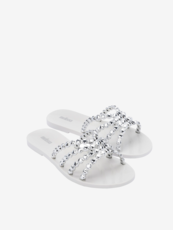 KLAPKI DAMSKIE MELISSA  33250 CRYSTAL WHITE/SILVER METALIC