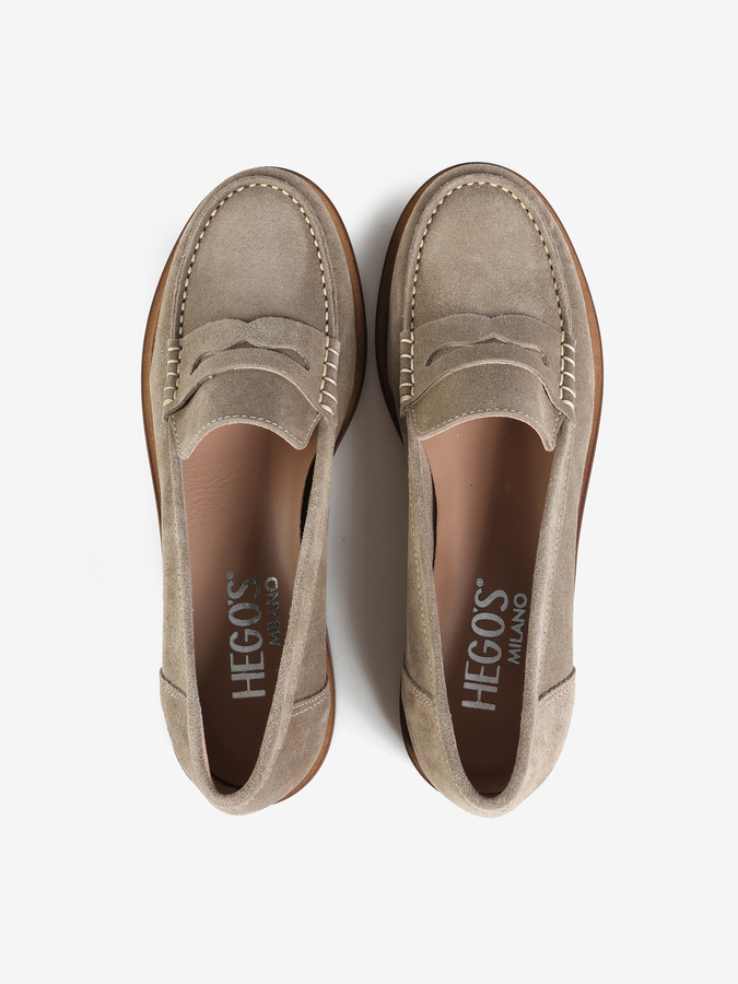 KLASYCZNE MOKASYNY HEGO'S Milano ELSA-N252 CAMOSCIO MUD